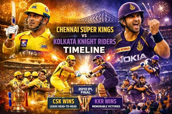Chennai Super Kings vs Kolkata Knight Riders Timeline
