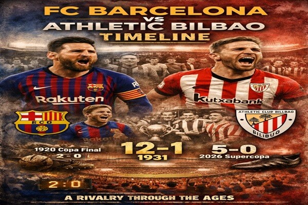 FC Barcelona vs Athletic Bilbao Timeline