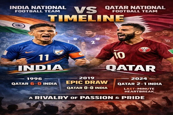 India National Football Team vs Qatar National Football Team Timeline