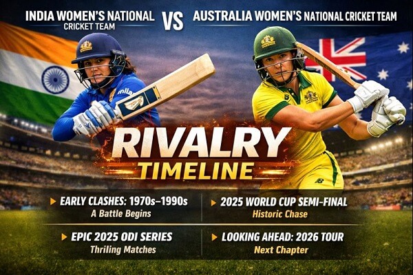 India Women’s National Cricket Team vs Australia Women’s National Cricket Team Timeline