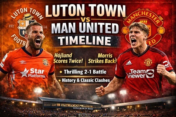 Luton Town vs Man United Timeline