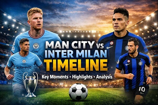 Man City vs Inter Milan Timeline