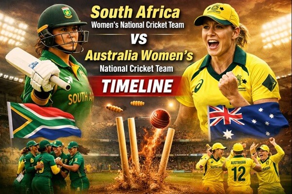 South Africa Women’s National Cricket Team vs Australia Women’s National Cricket Team Timeline