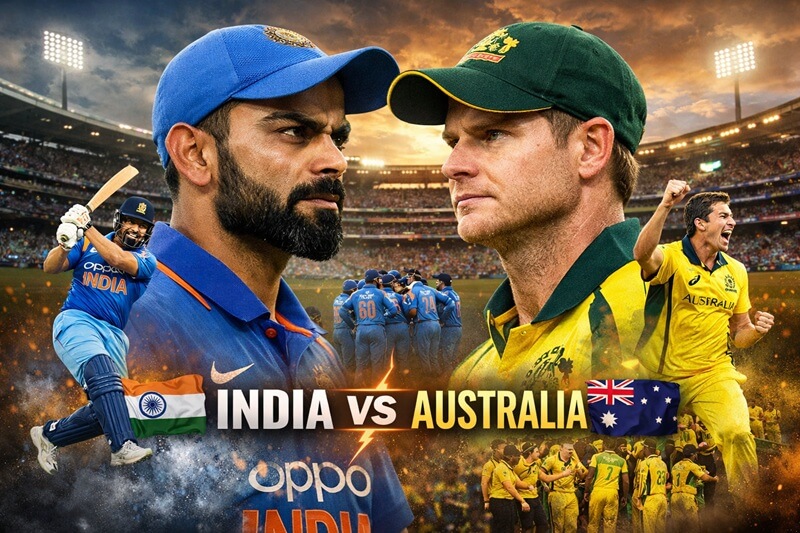 australian men’s cricket team vs india national cricket team timeline