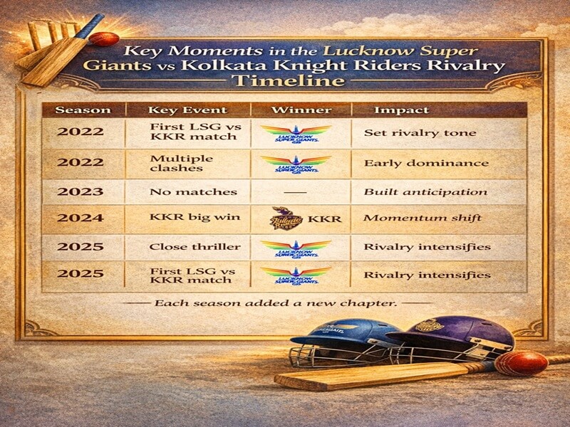 kolkata knight riders vs lucknow super giants timeline