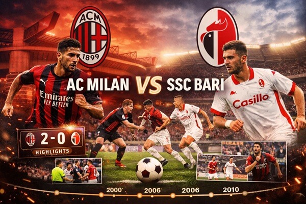 AC Milan vs SSC Bari Timeline