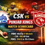 CSK vs Punjab Kings Match Scorecard