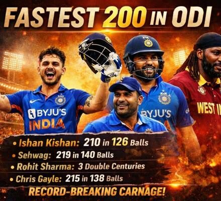 Fastest 200 In ODI
