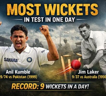 Most Wickets In Test In One Day