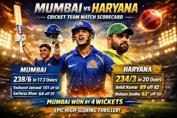 Mumbai vs Haryana Cricket Team Match Scorecard