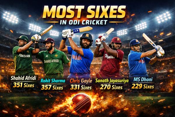 Most Sixes in ODI Cricket