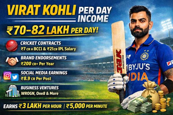 Virat Kohli Per Day Income