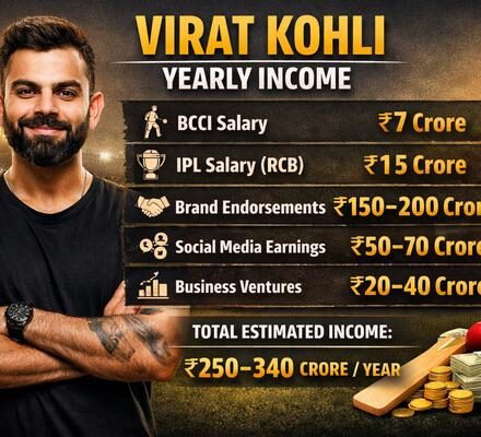 Virat Kohli Yearly Income