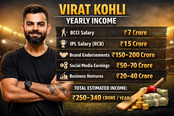 Virat Kohli Yearly Income
